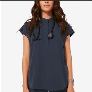 Figs Dark Harbor Rafaela Oversized Scrub Top (XXS)